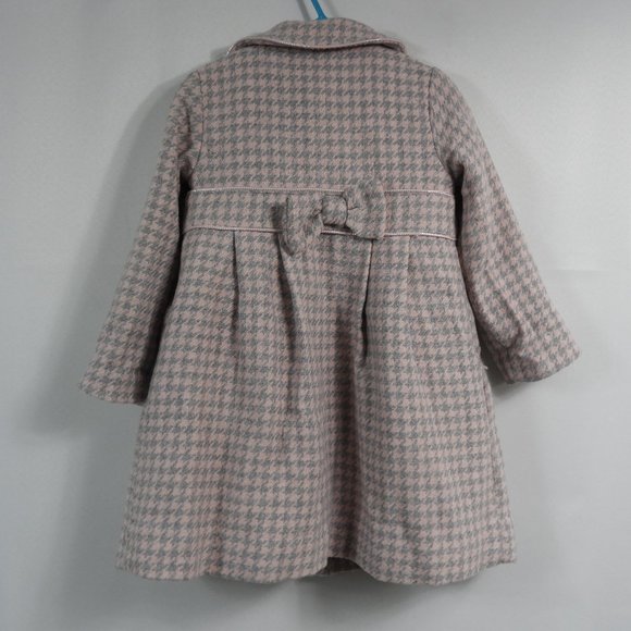 C740 Jillian's Closet Gray and Pink Houndstooth Coat and Dress - Picture 6 of 14